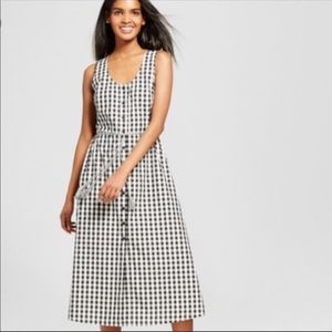 One-Of-A-Kind Black Gingham Midi Dress